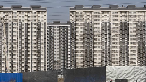 베이징 외곽에 건설된 아파트 단지
