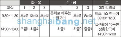 대한민국 상해문화원 제6기 한국어강좌 개설